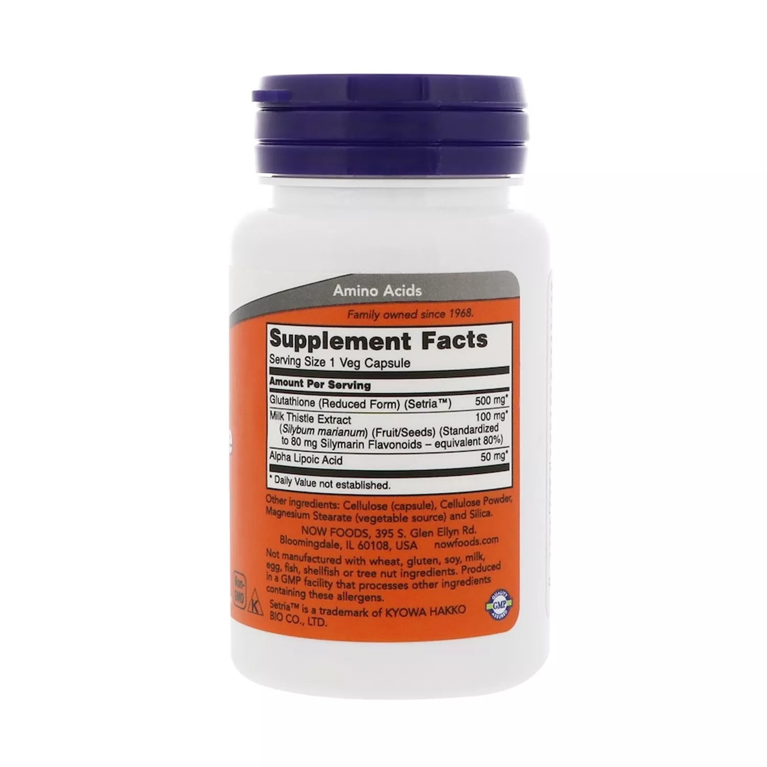 Now Foods Glutathione 500mg, 30 Vegetarian Capsules