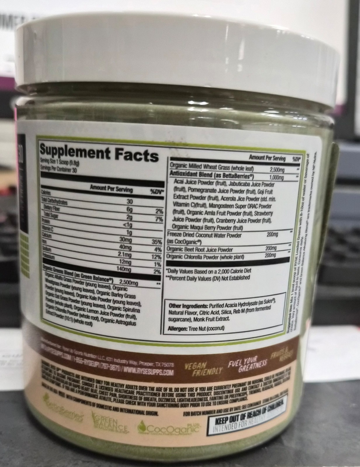 NEW RYSE Loaded Greens Flavor Apple Juice 19.4 OZ (08/2026)