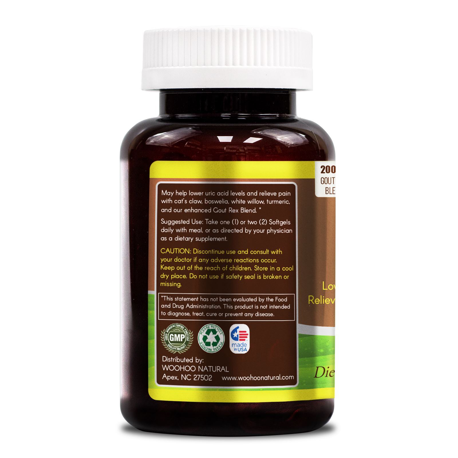 WooHoo Natural Gout Support 120 Capsules