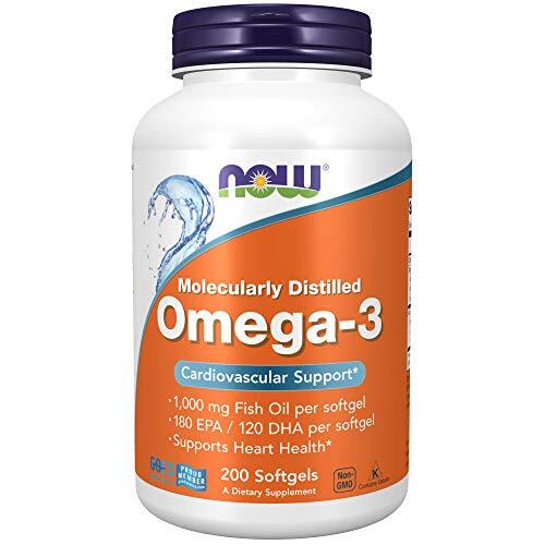 NOW FOODS Omega-3, Molecularly Distilled – 200 Softgels