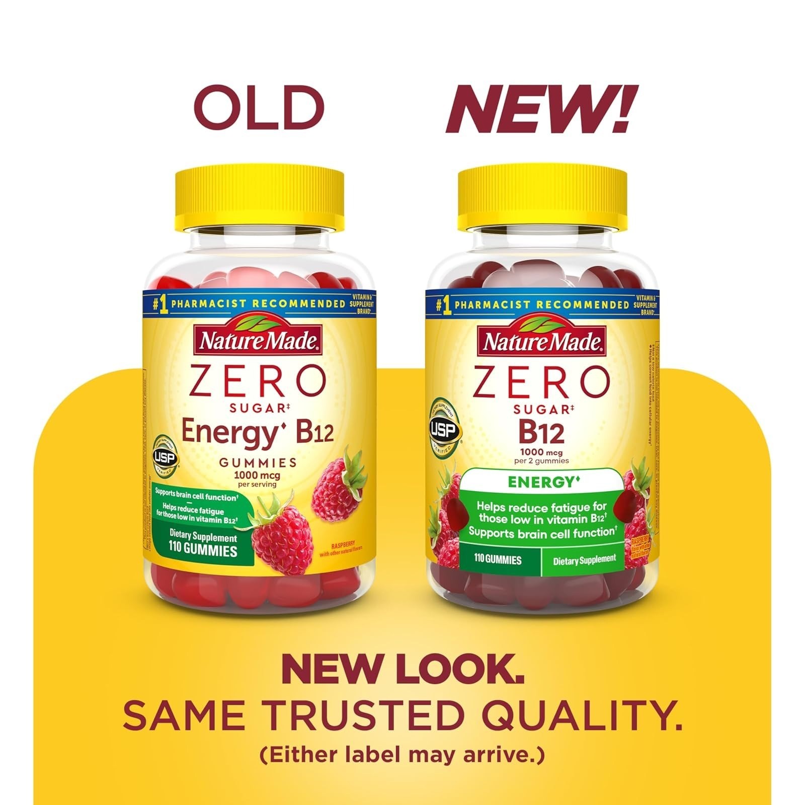 Nature Made Zero Sugar Energy Vitamin B12 Gummies 1000 mcg – 110 Count