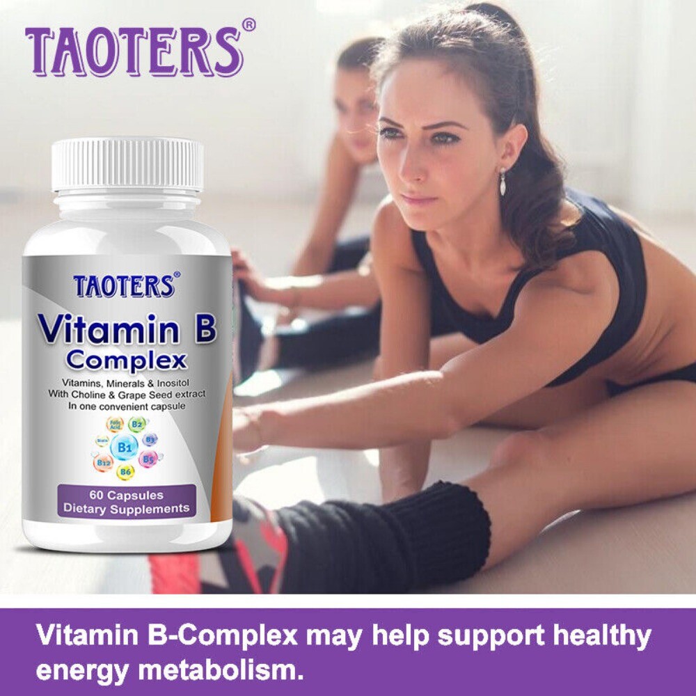 Vitamin B Complex, 60 Capsules With Minerals – High Potency Immune Support