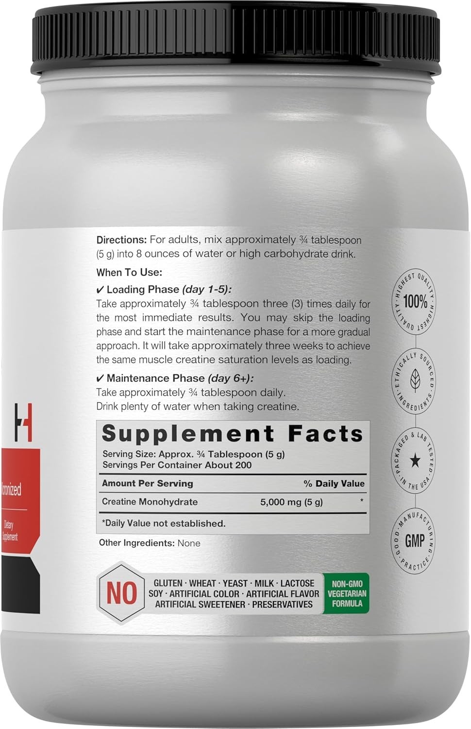 Creatine Monohydrate Powder | 2.2lbs | Purity Tested | Vegetarian | by Horbaach