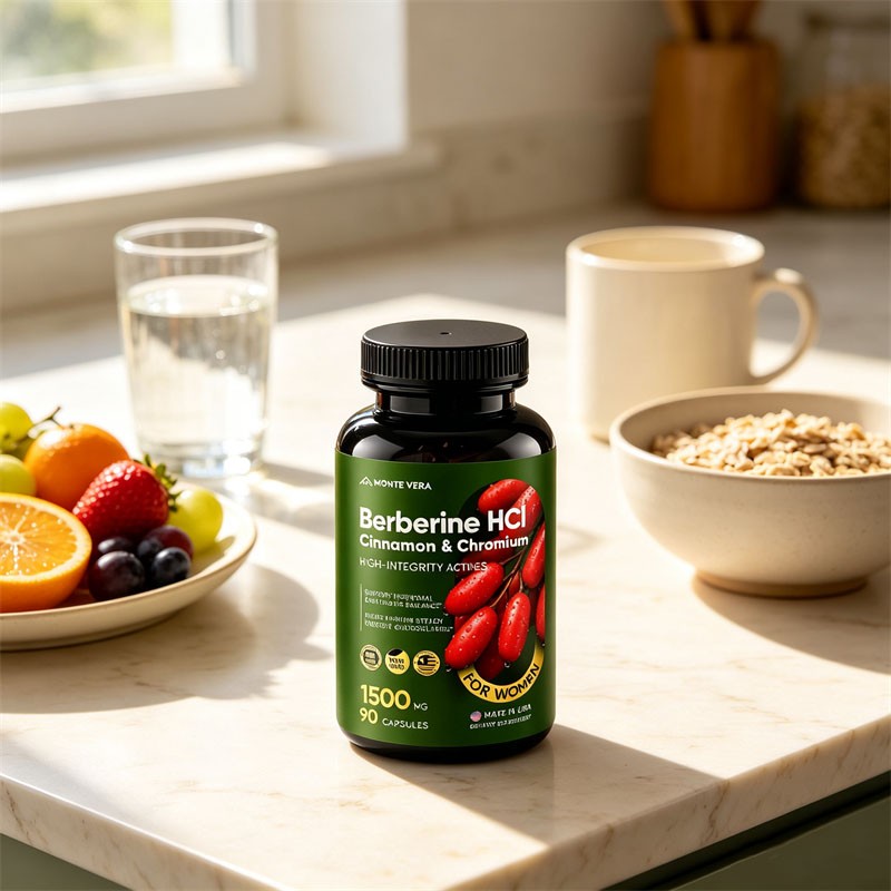 Berberine HCI 1500mg with Chromium Cinnamon Vegan Non-GMO Supplement 90 Capsules