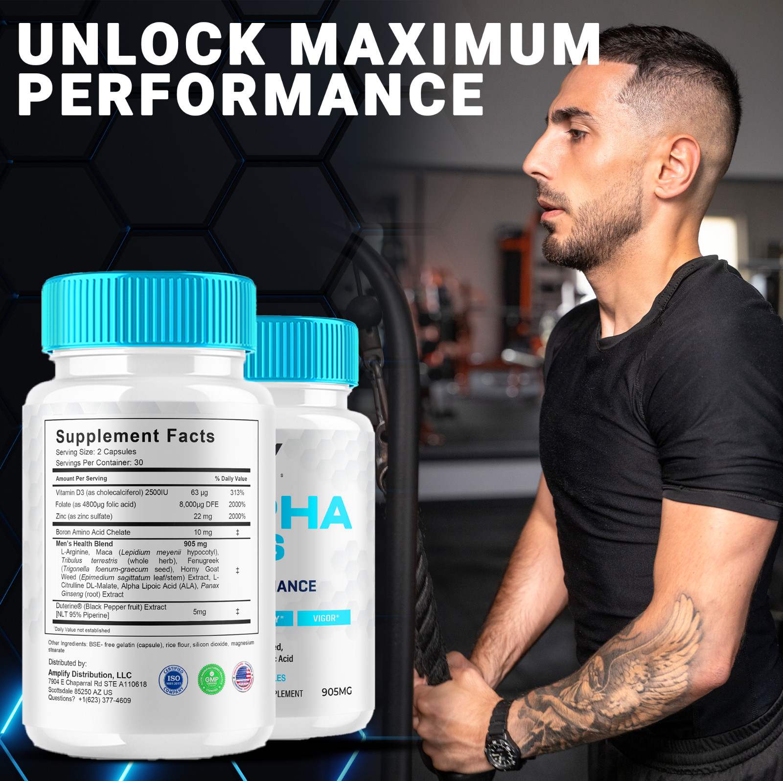 (2 Pack) Alpha Labs Max Performance Supplement AlphaLabs Pills (120 Capsules)