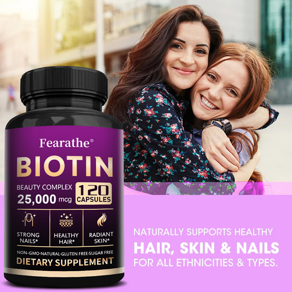 Biotin Beauty Complex 25 000 mcg Maximum Strength Hair Skin and Nails Health