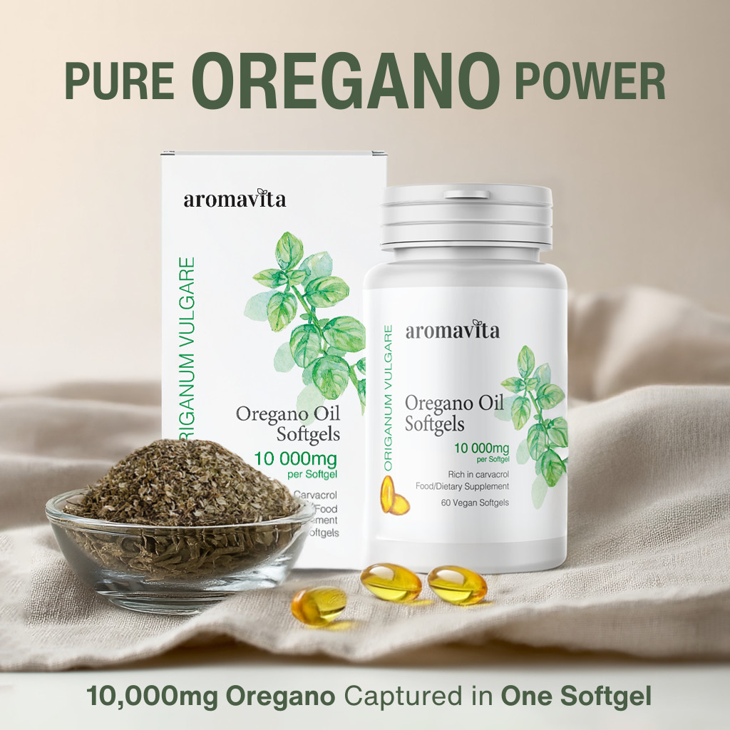 Aromavita Oregano Oil Capsules Organic – Vegan and Gluten Free, Greek Oregano