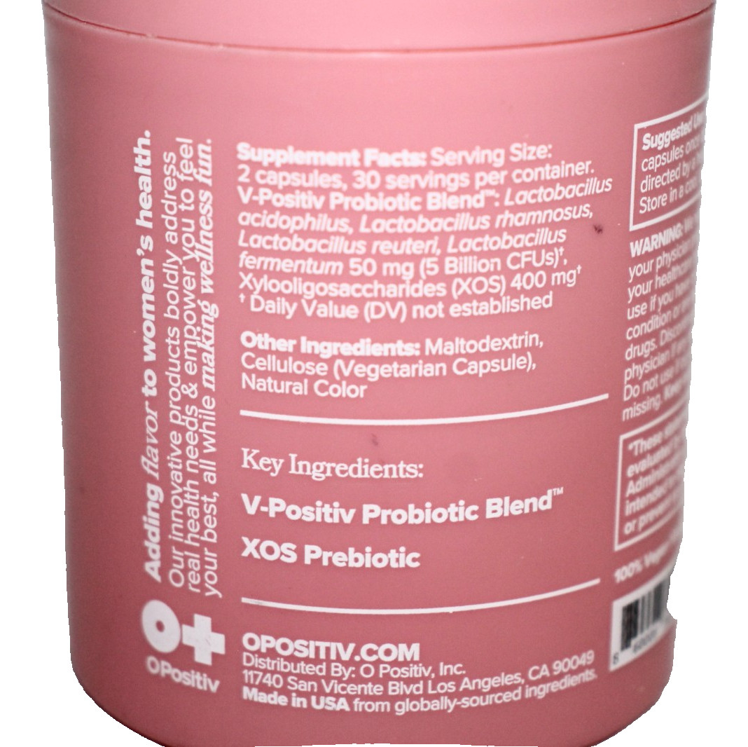 O POSITIV URO Vaginal Probiotic Capsules 60 Count Controls Odor pH Yeast &Flora