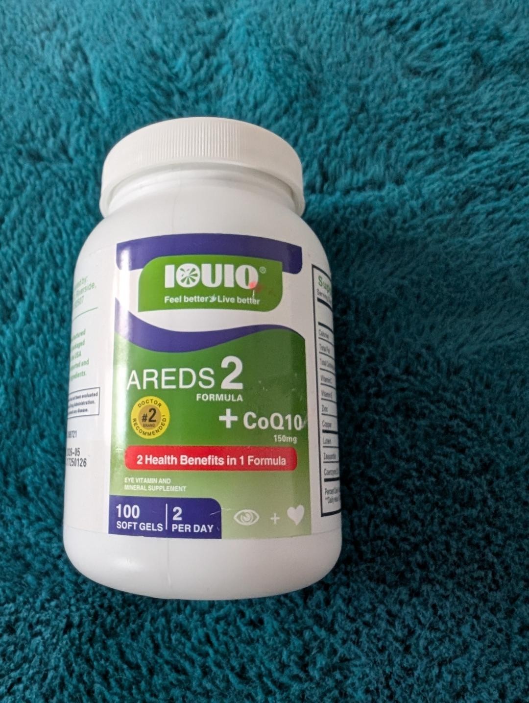 IOUIO AREDS 2 Formula + CoQ 10- 100ct. 50 Servings. Exp 05/26
