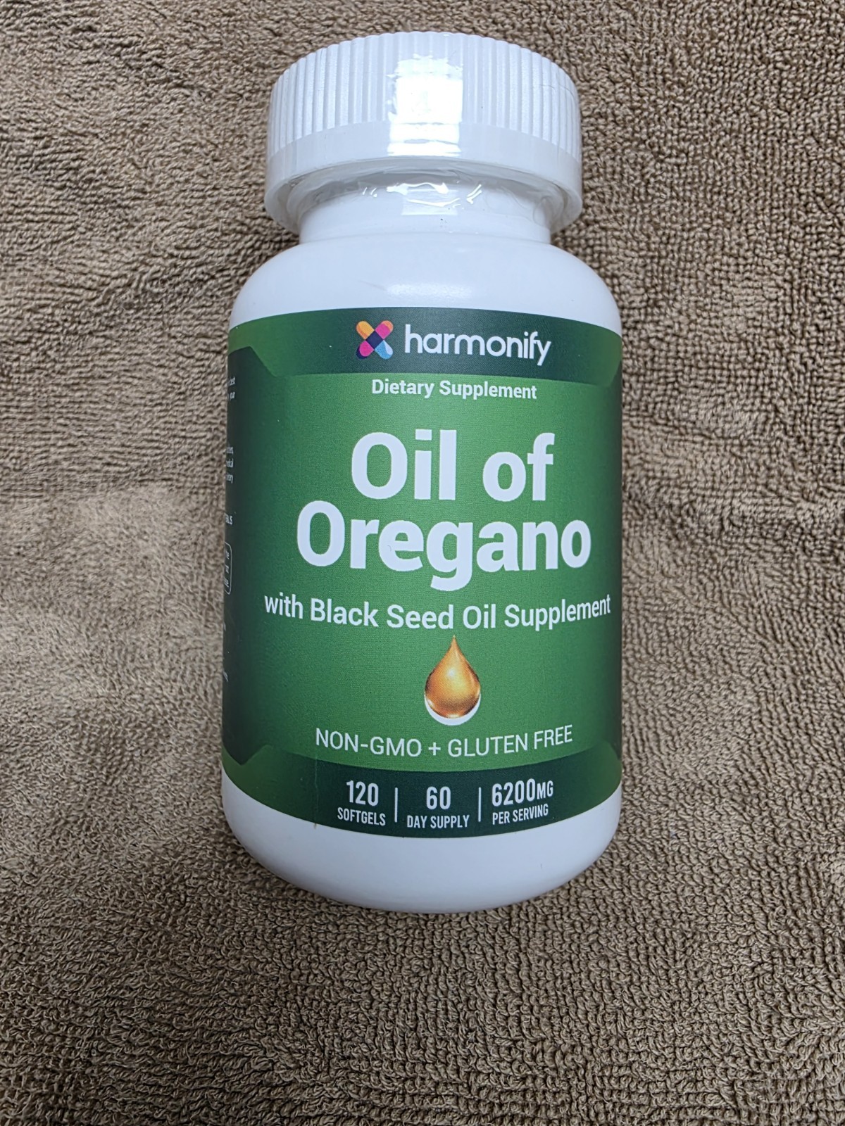 Harmonify Oil of Oregano Black Seed Oil Softgels 120 Count Non-GMO Gluten Free