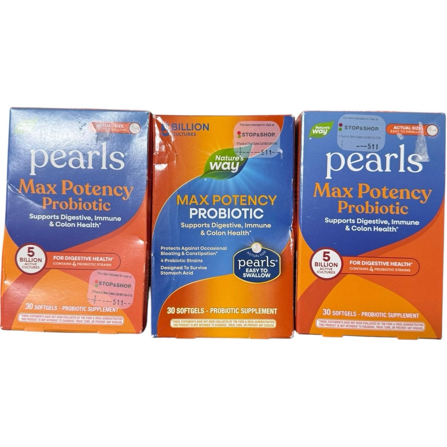 (3) Nature’s Way Max Potency Probiotic 30EachSoftgels Pearls EsySwallow 12/2026+