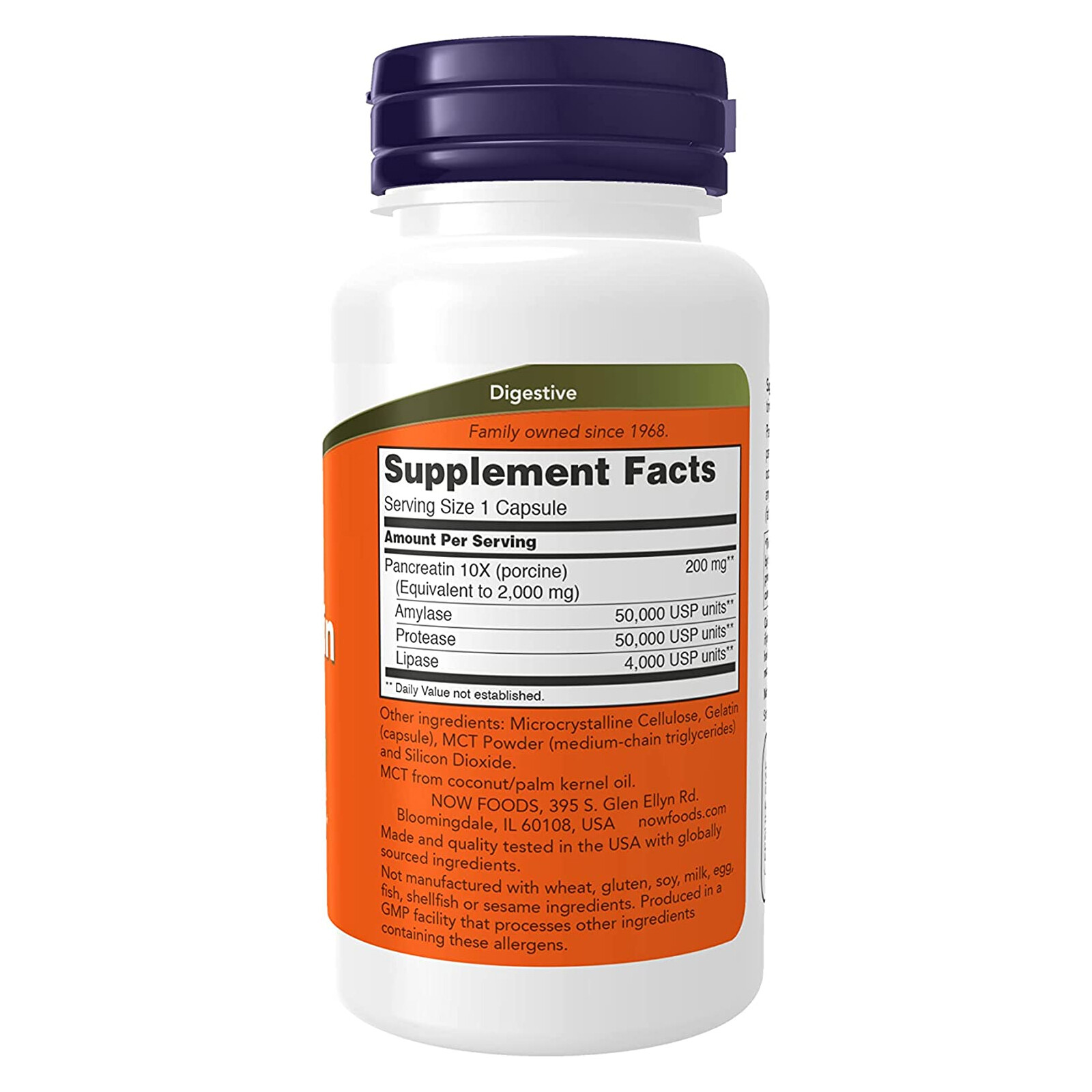 NOW FOODS Pancreatin 2000 100 Capsules