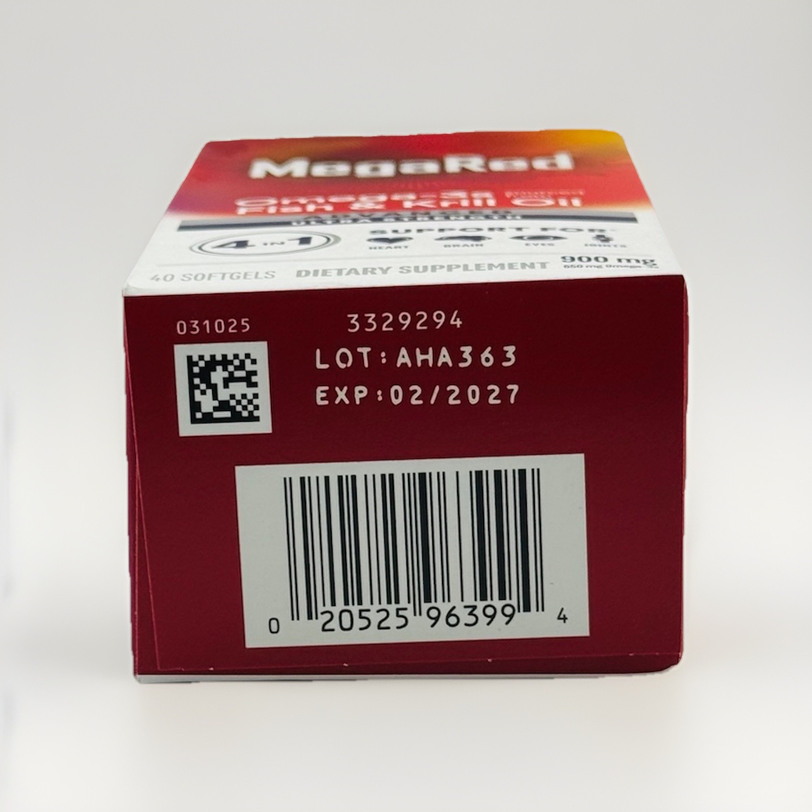 MegaRed Omega-3s Fish & Krill Oil, Ultra Strength 900 mg. 40 SoftGels Box Damage