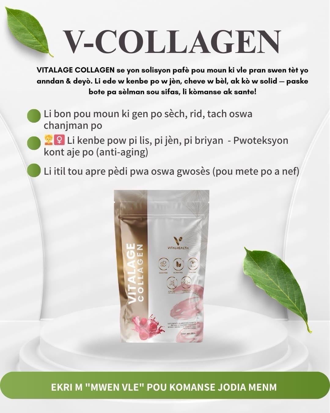 VitalHealth Dietary Supplement Kit Capsules Powder Tea Vitamins Collagen