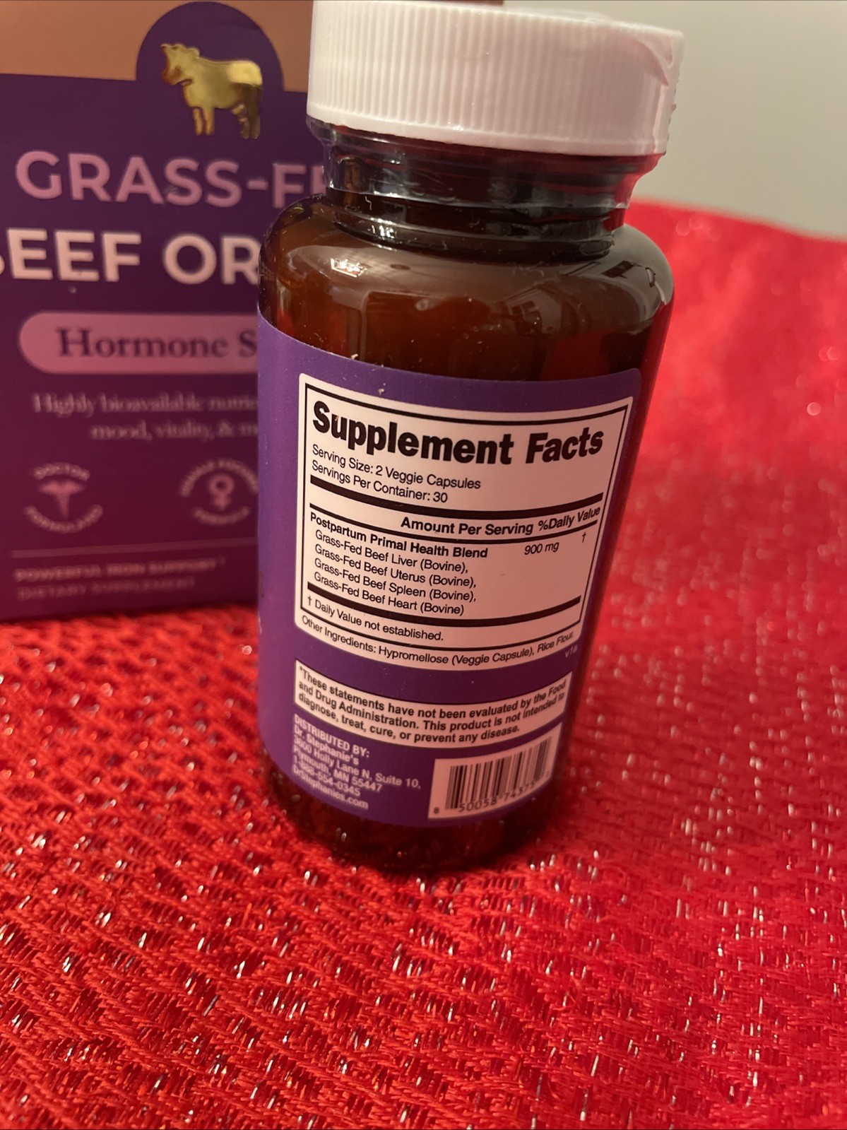 Dr. Stephanie’s Grass Fed Beef Organs Hormone Support 60 Capsules Iron Support