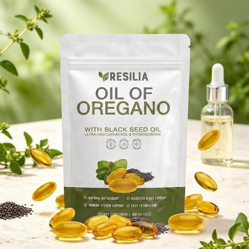 Resilia Oil of Oregano 6000mg with Black Seed Oil Softgels – 60 Capsules