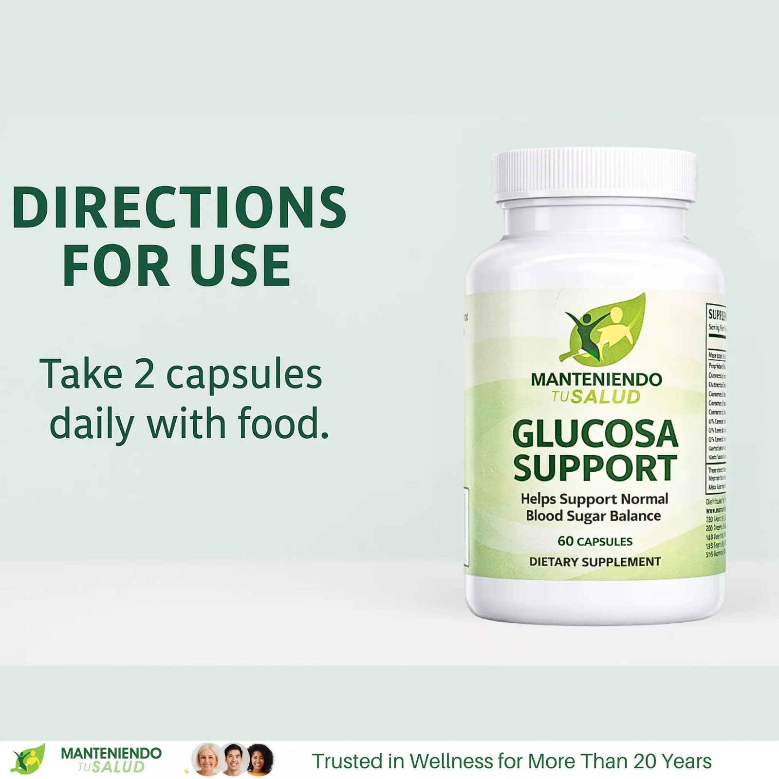 Manteniendo Tu Salud Glucosa Support, Sugar Balance, 60 Veg Capsules