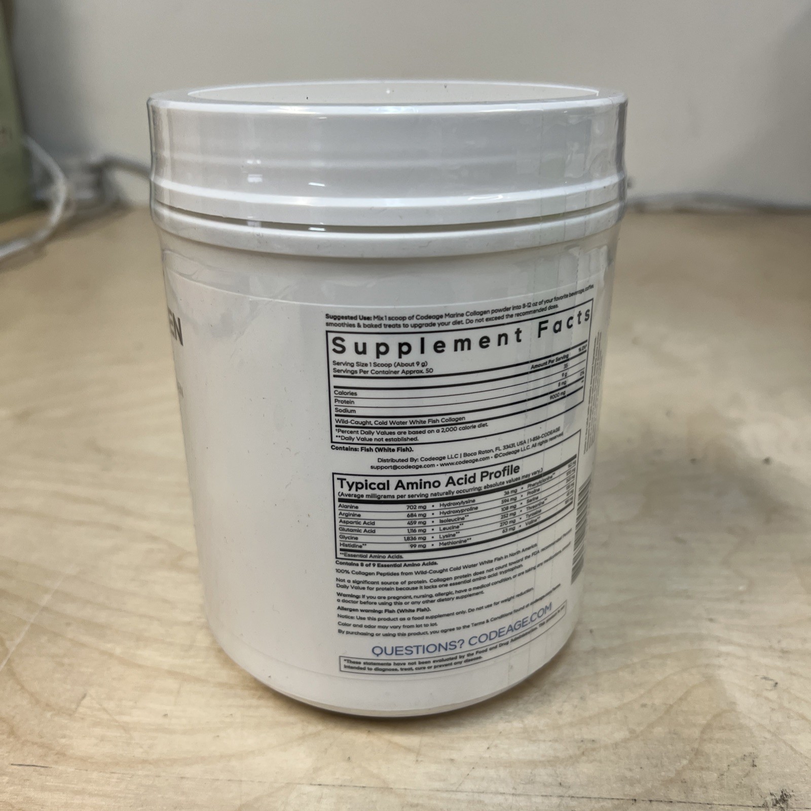 Codeage Wild-Caught Marine Collagen Peptides Powder Exp.08/2028