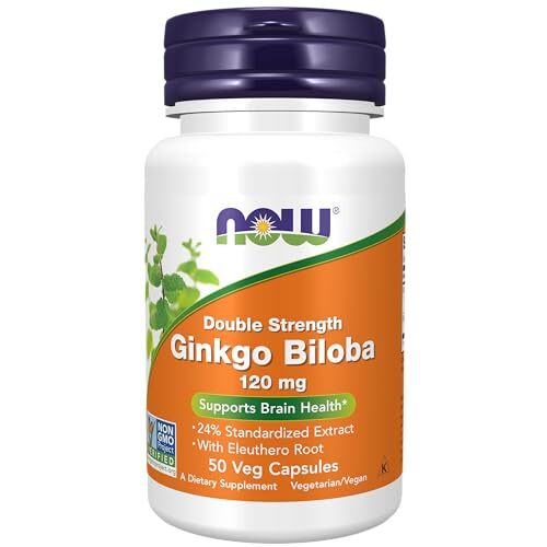 NOW FOODS Ginkgo Biloba Double Strength 120 mg 50 Veg Capsules