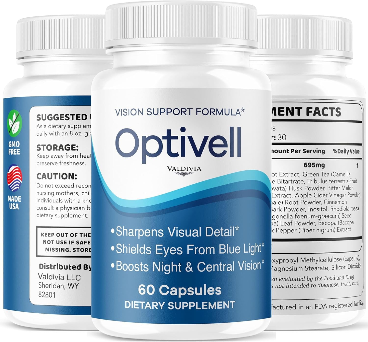 Optivell Eye Vision Health Support Supplement Capsules Lutein 2 Pack 120Ct