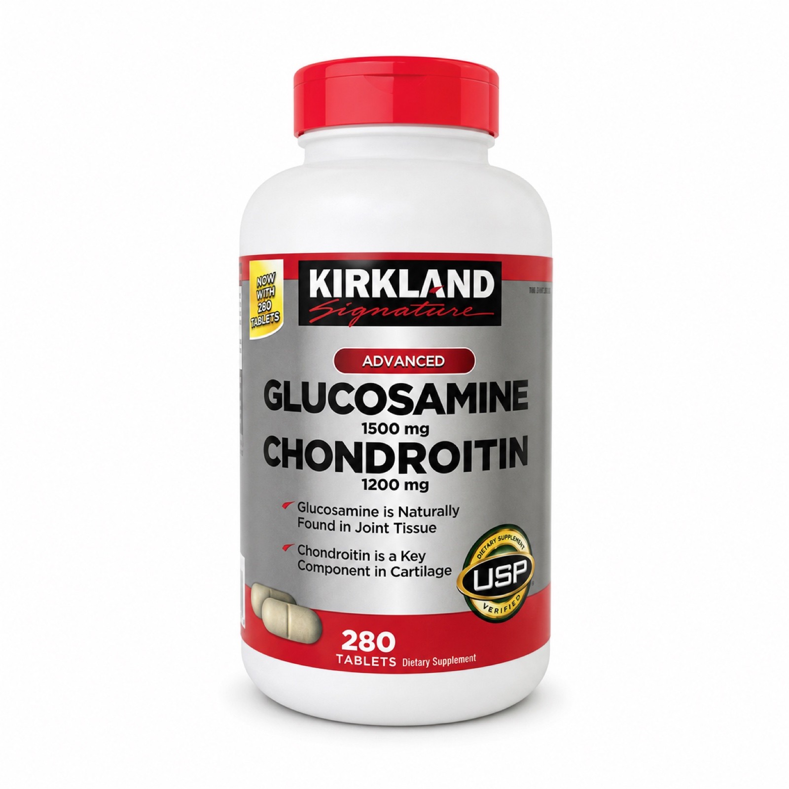 Kirkland Signature Glucosamine Chondroitin 280 Tablets Joint Support