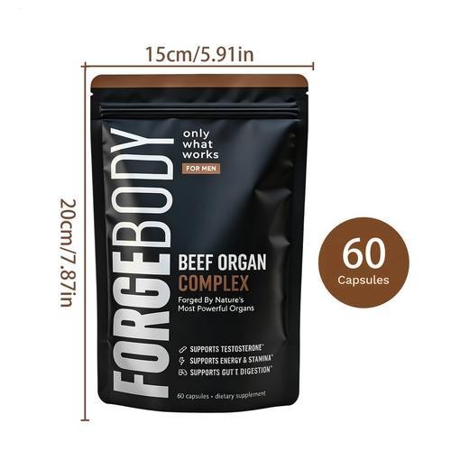 FORGEBODY Beef Organ Complex 60 Capsules – Grass Fed Beef Organ Supplement