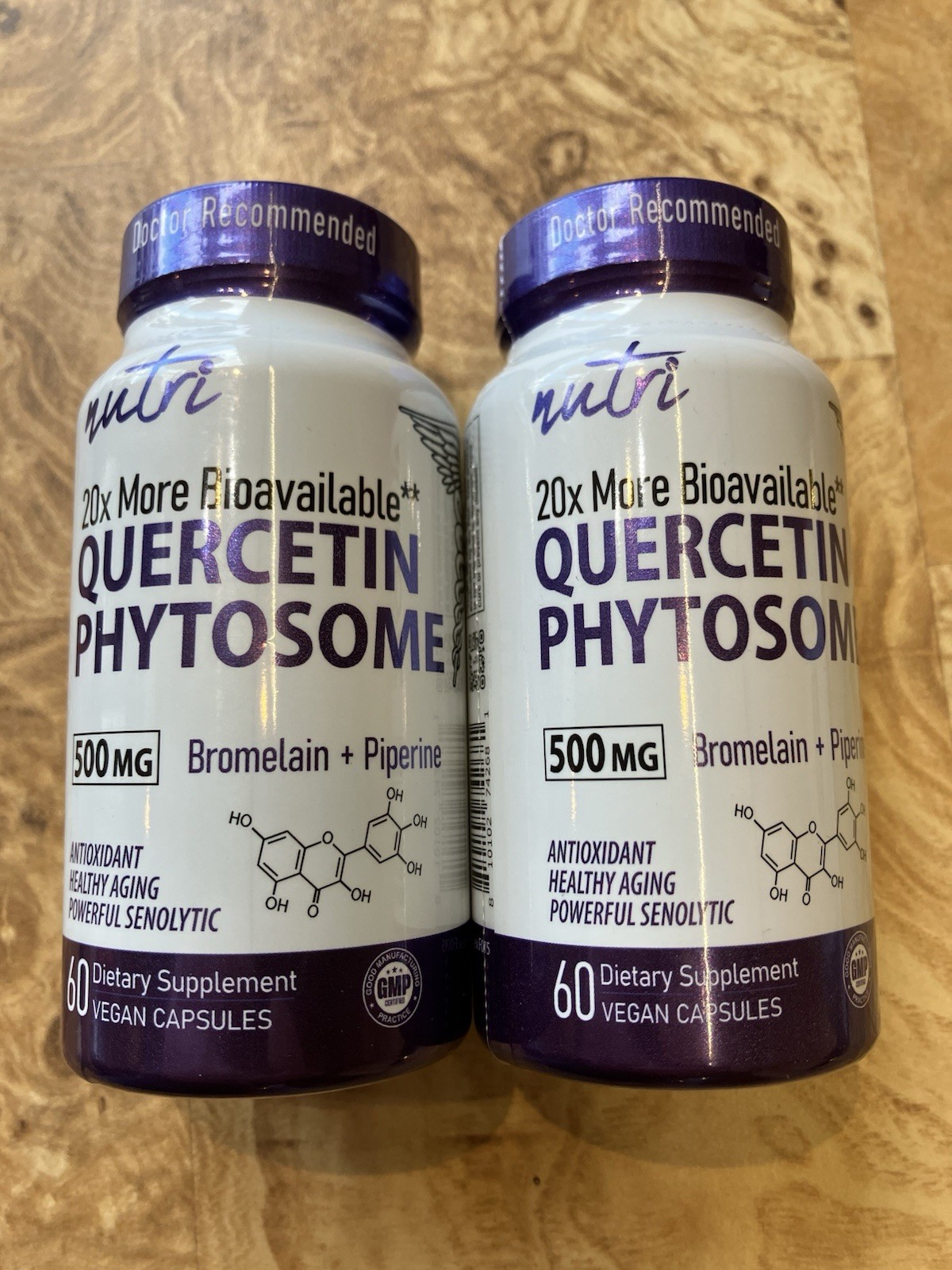 2-Pk Nutri Nature’s Fusions Quercetin Phytosome Dietary 500 mg 120 Caps total