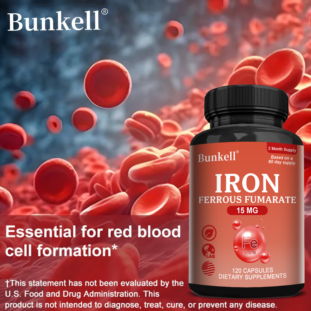 Iron 14mg 30/60/120 Capsules Iron Ferrous Fumarate Quality Supplement