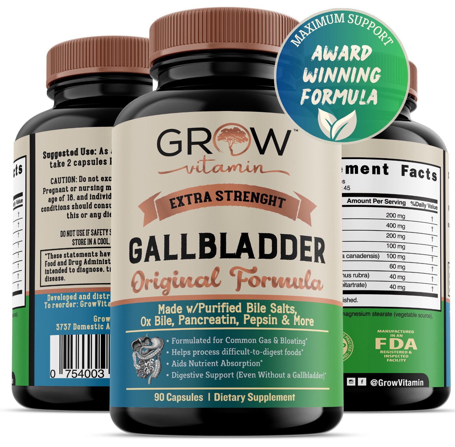 Original Gallbladder Formula, Enzymes to Reduce Bloating, Indigestion & Abdomina