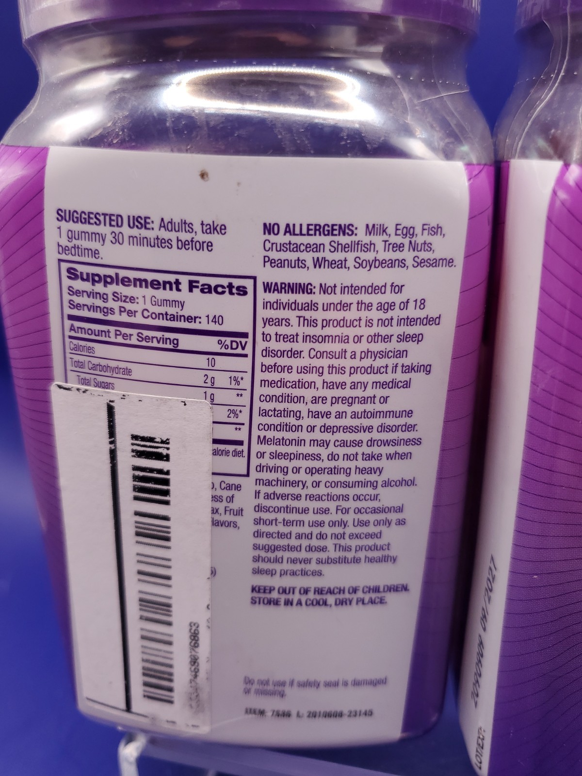 2 Pack Natrol Melatonin 5mg Sleep Strawberry 140Ct Each Gummies Exp 09/2027 New