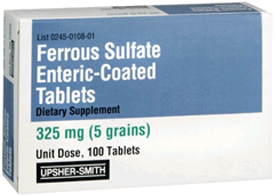 Upsher Smith Ferrous Sulfate 325mg Dietary Supplement Blood Health Tablet 100ct
