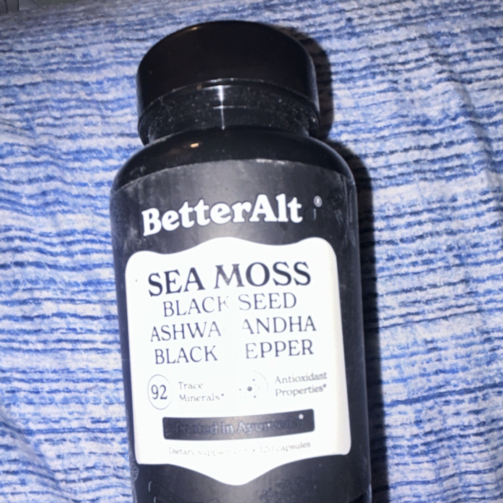 BetterAlt Sea Moss Black Seed Ashwagandha Black Pepper Vitamin C Capsules 120
