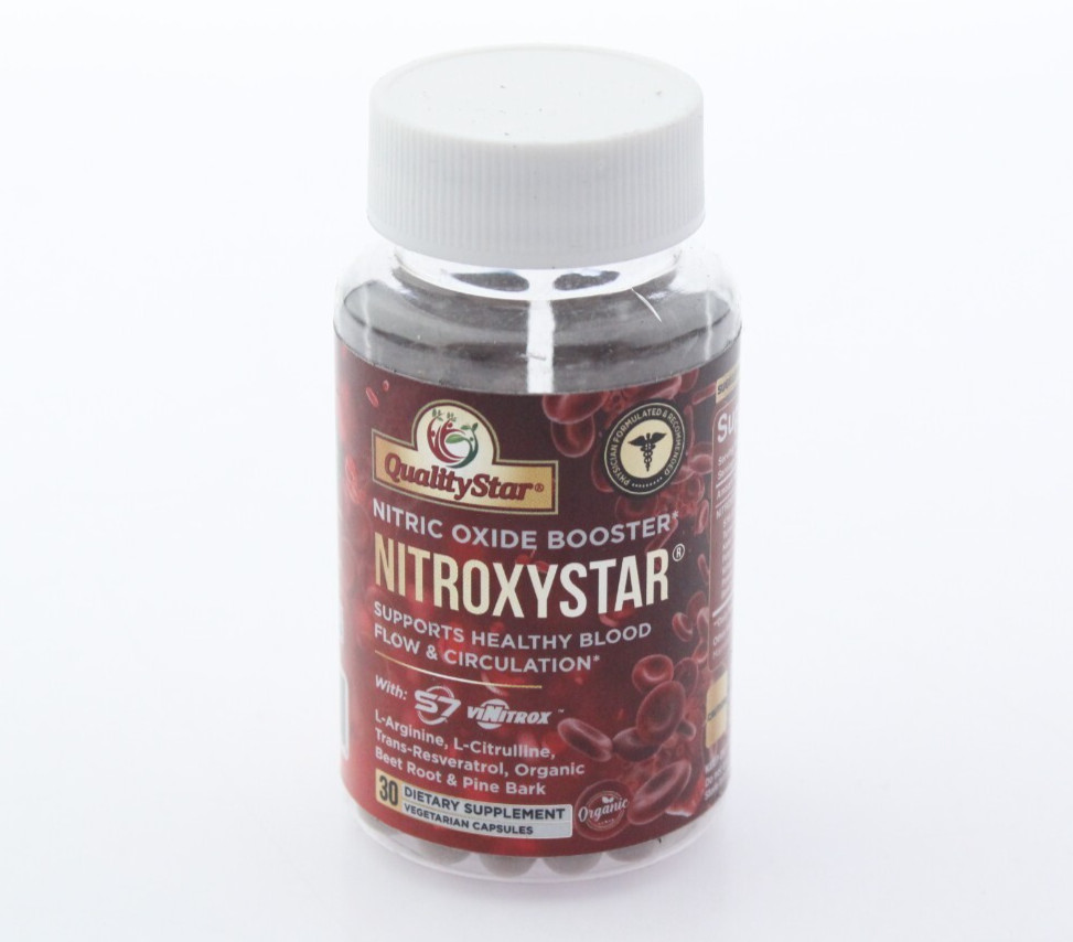 NEW QualityStar NITROXYSTAR Nitric Oxide Booster 30-CAPS For Healthy Blood Flow