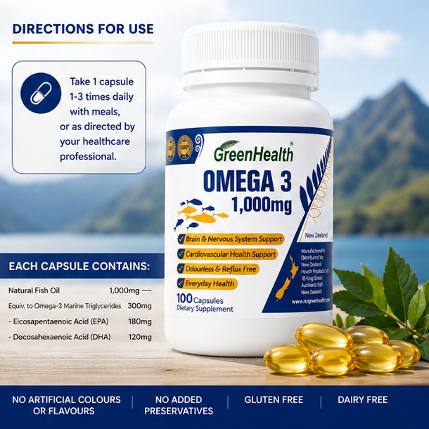 New Zealand Omega 3 1000mg x 100 Capsules
