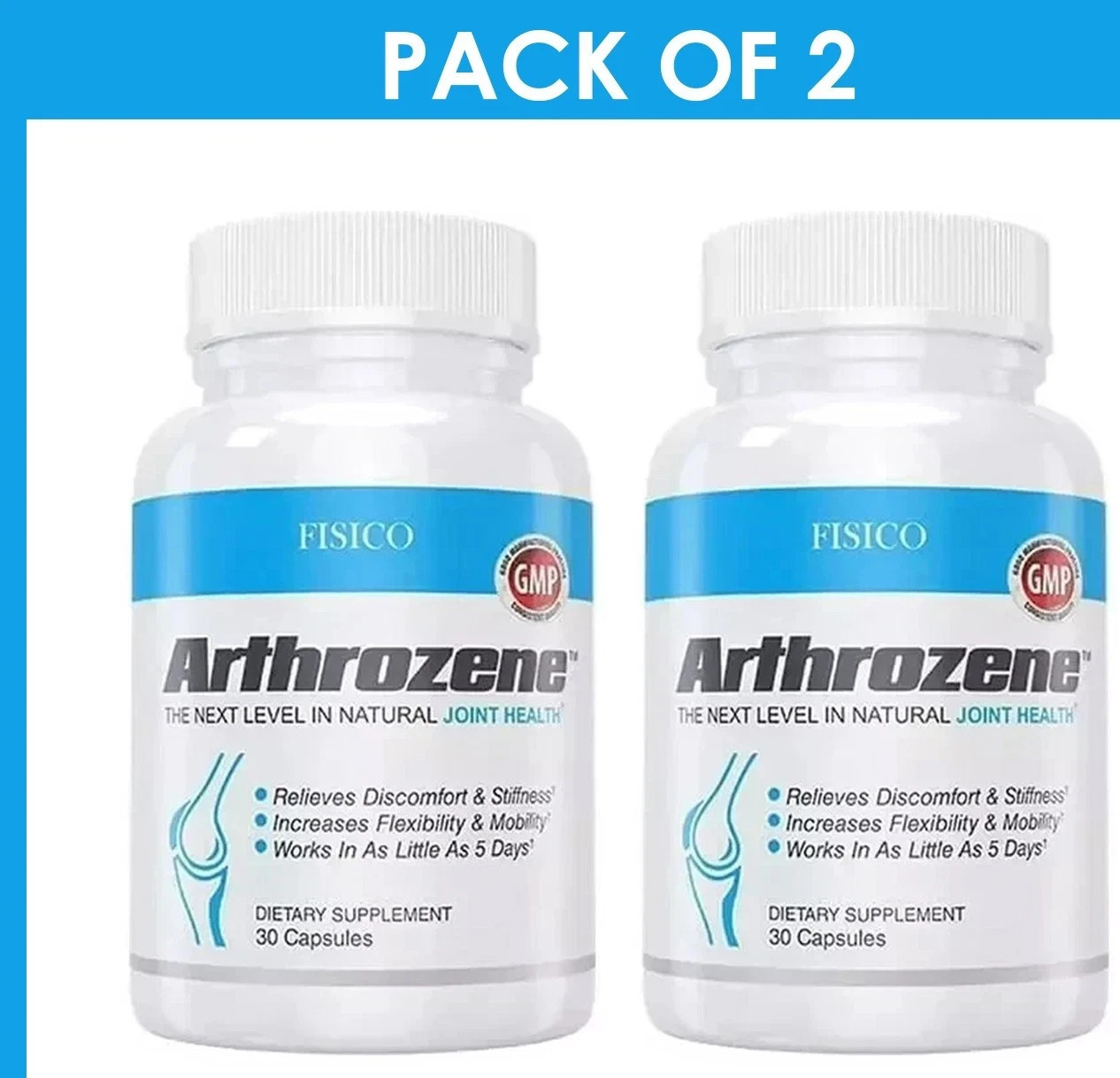 PACK OF 2 – Fisico Arthrozene Natural Joint Health Supplement 30 Capsules — NEW