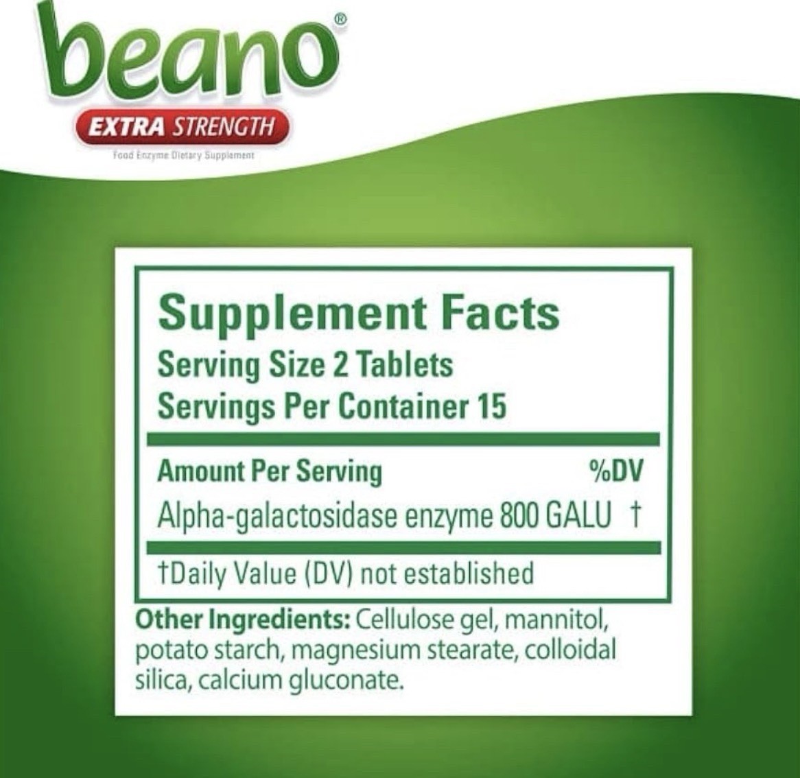 beano Extra Strength Alpha-galactosidase Enzyme Dietary Supplement 30 Tablets