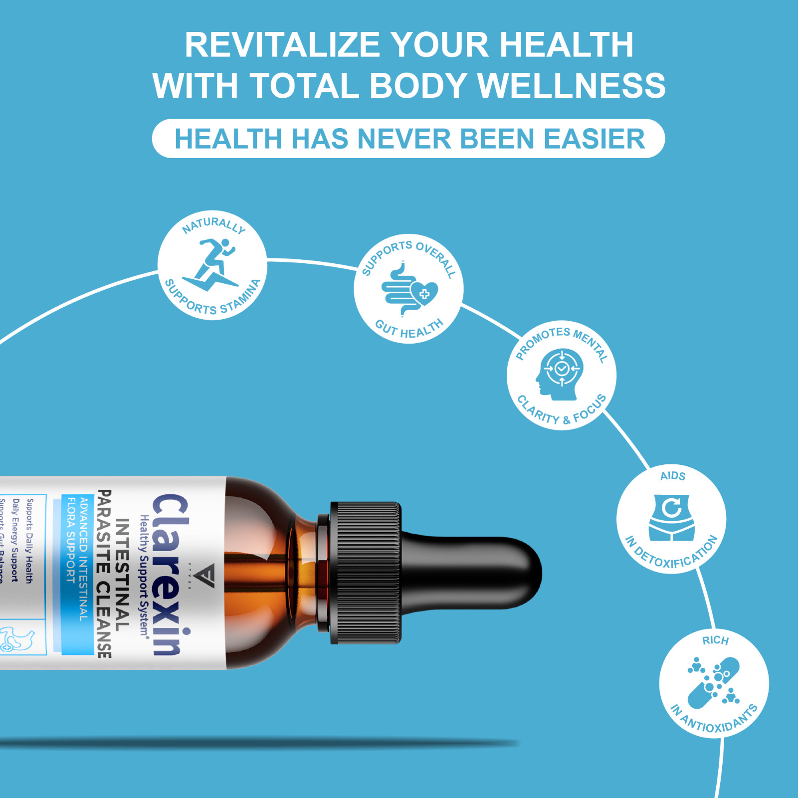 (2 Pack) Clarexin Liquid Drops, Clarexen Cleanse Gut Health Support (4oz)