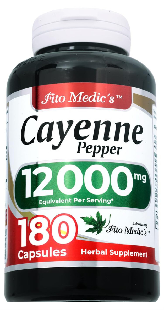 Fito Medic’s Cayenne Pepper Extract | 600 mg 20:1 per 3-Capsule Serving