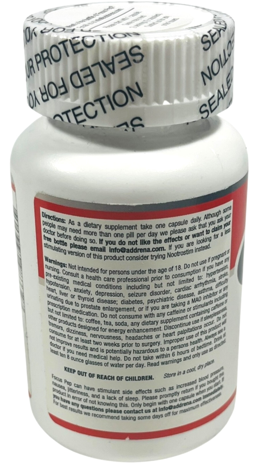 Addrena Focus Pep – Nootropic Stimulant – Focus Energy – 60 Capsules – LOT of 2