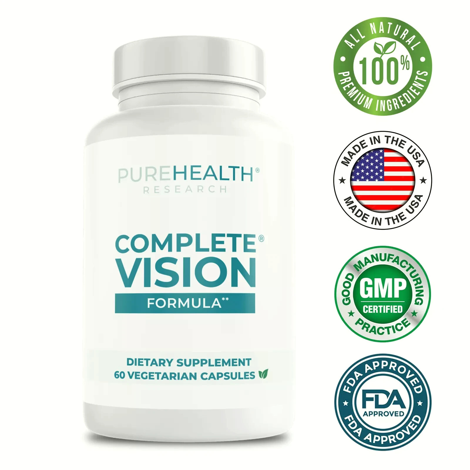 PureHealth Research Complete Vision – Eye Support Supplement Lutein, Vitamin C