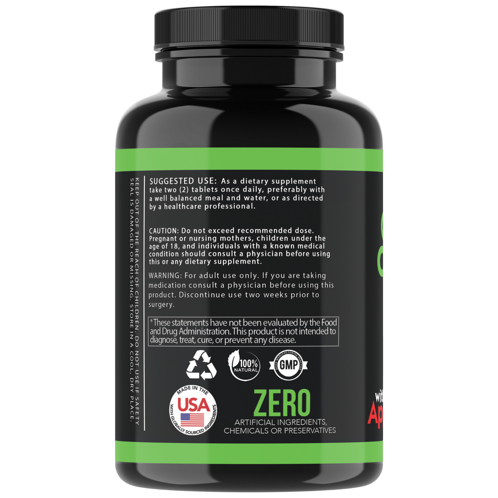Weight Loss Garcinia Cambogia w. Apple Cider Vinegar ACV Fat Burner Combo 2-PK