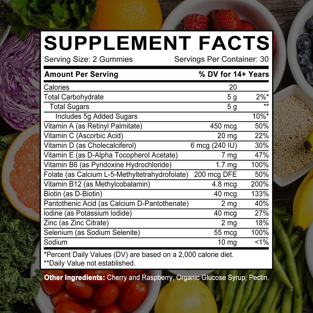 Multivitamin Gummies for Women for Beauty, Immunity & Metabolism 60 Count NonGMO