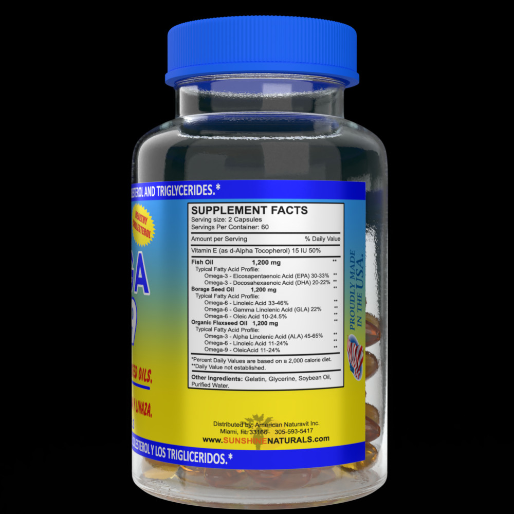 Sunshine Naturals Omega 3-6-9 – 60 Softgels