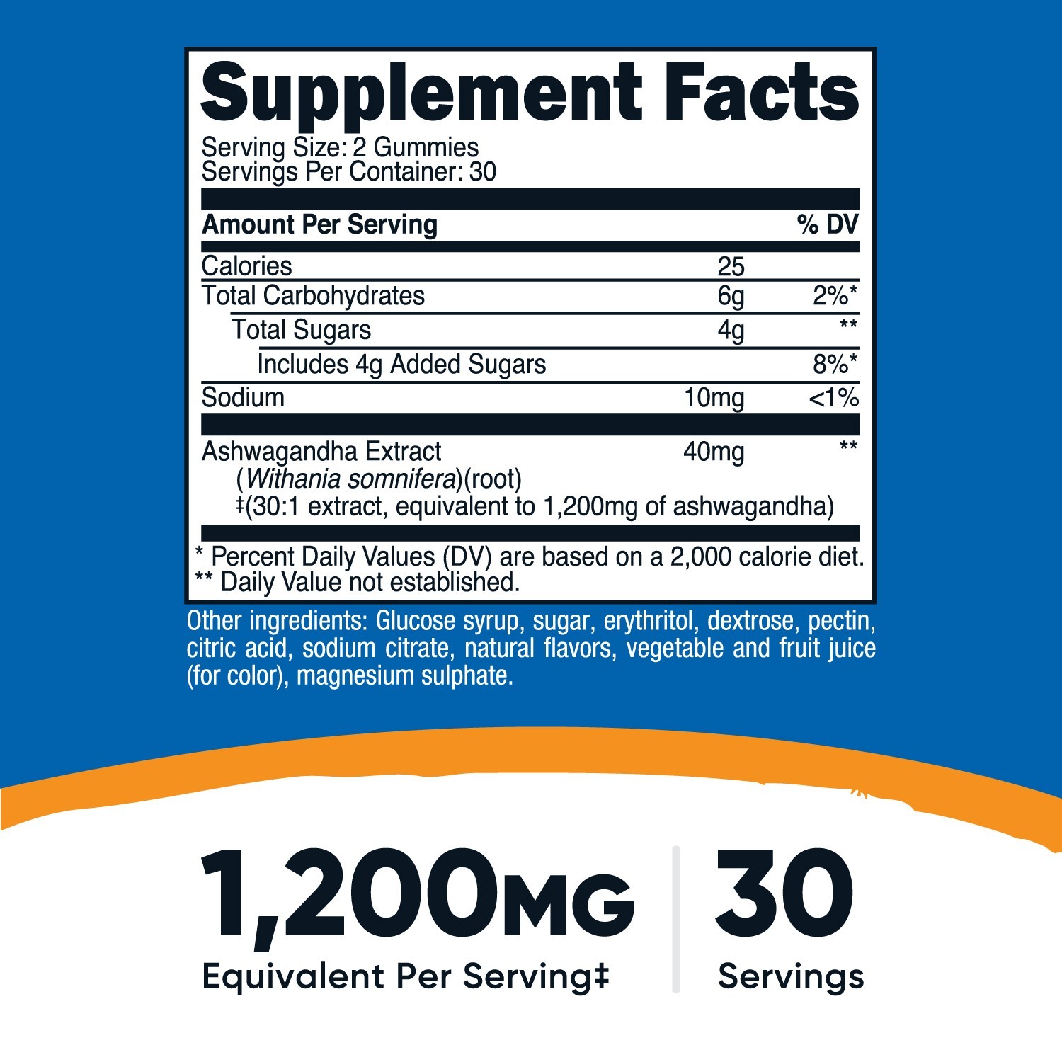 Nutricost Ashwagandha Gummies 1200mg Equivalent (Mixed Berry Flavor) 30 Servings
