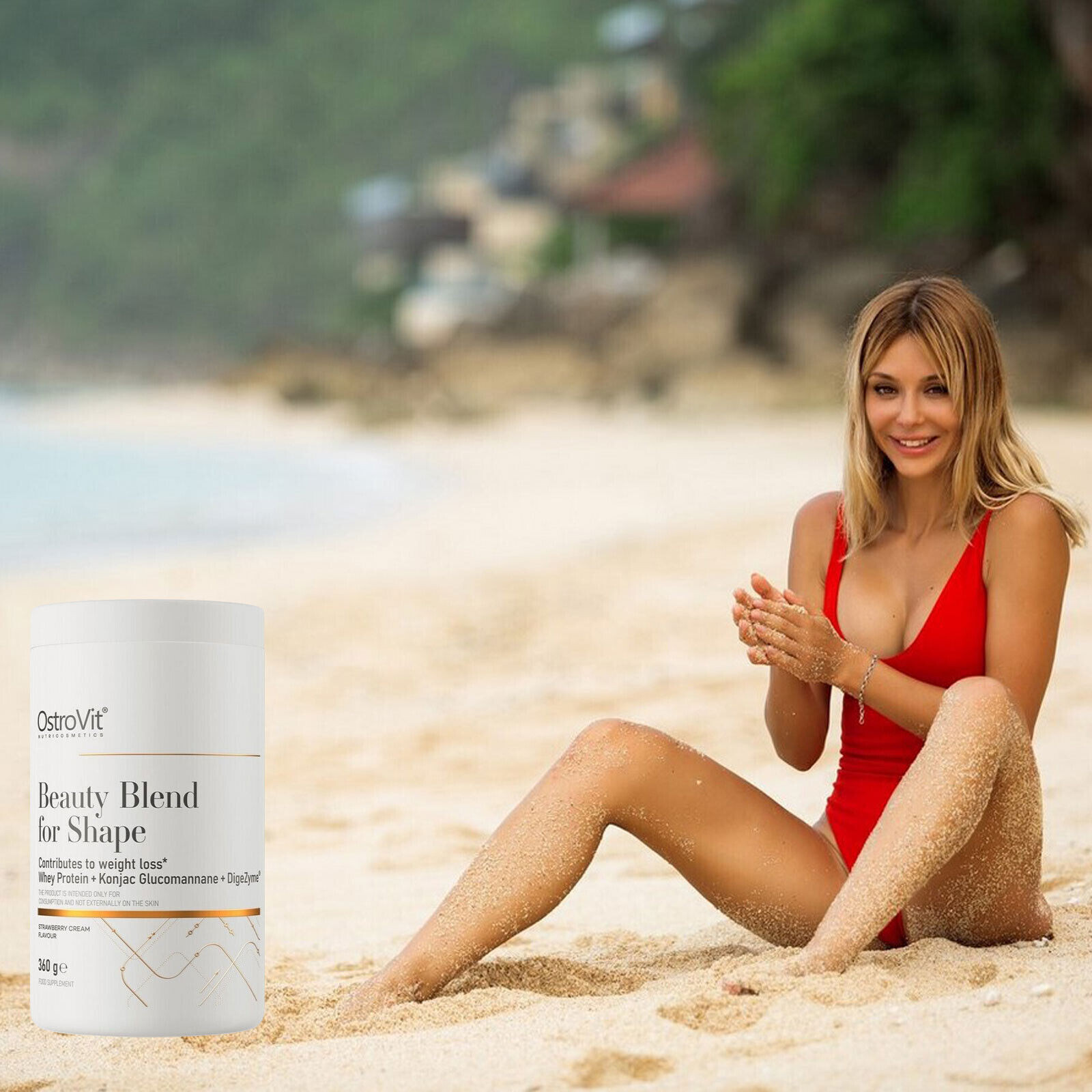 BEAUTY BLEND FOR SHAPE 360g–Creamy strawberry- 43 g per day High protein content