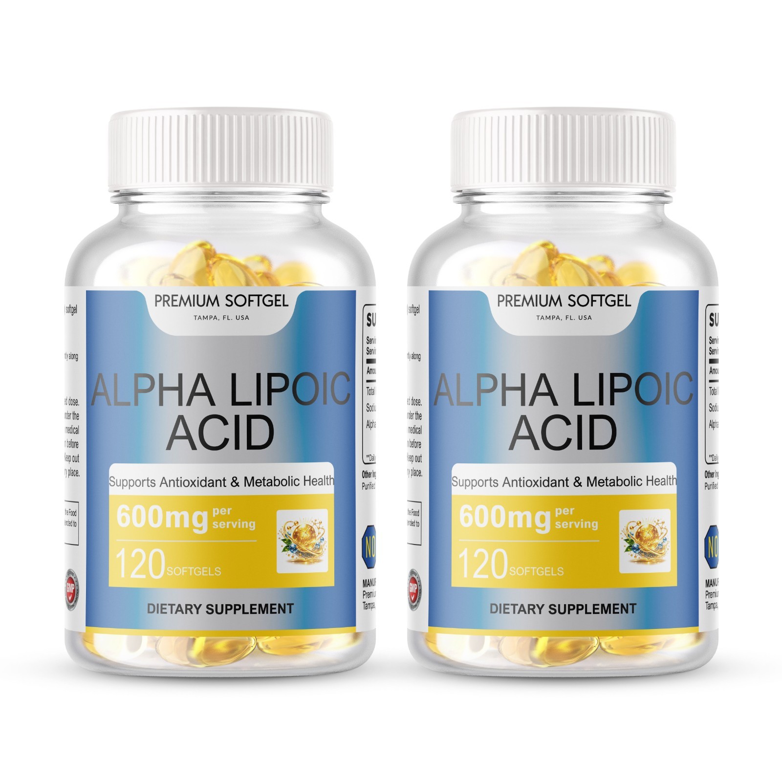240 Softgels Alpha Lipoic Acid 600mg Per Serving 240 Servings