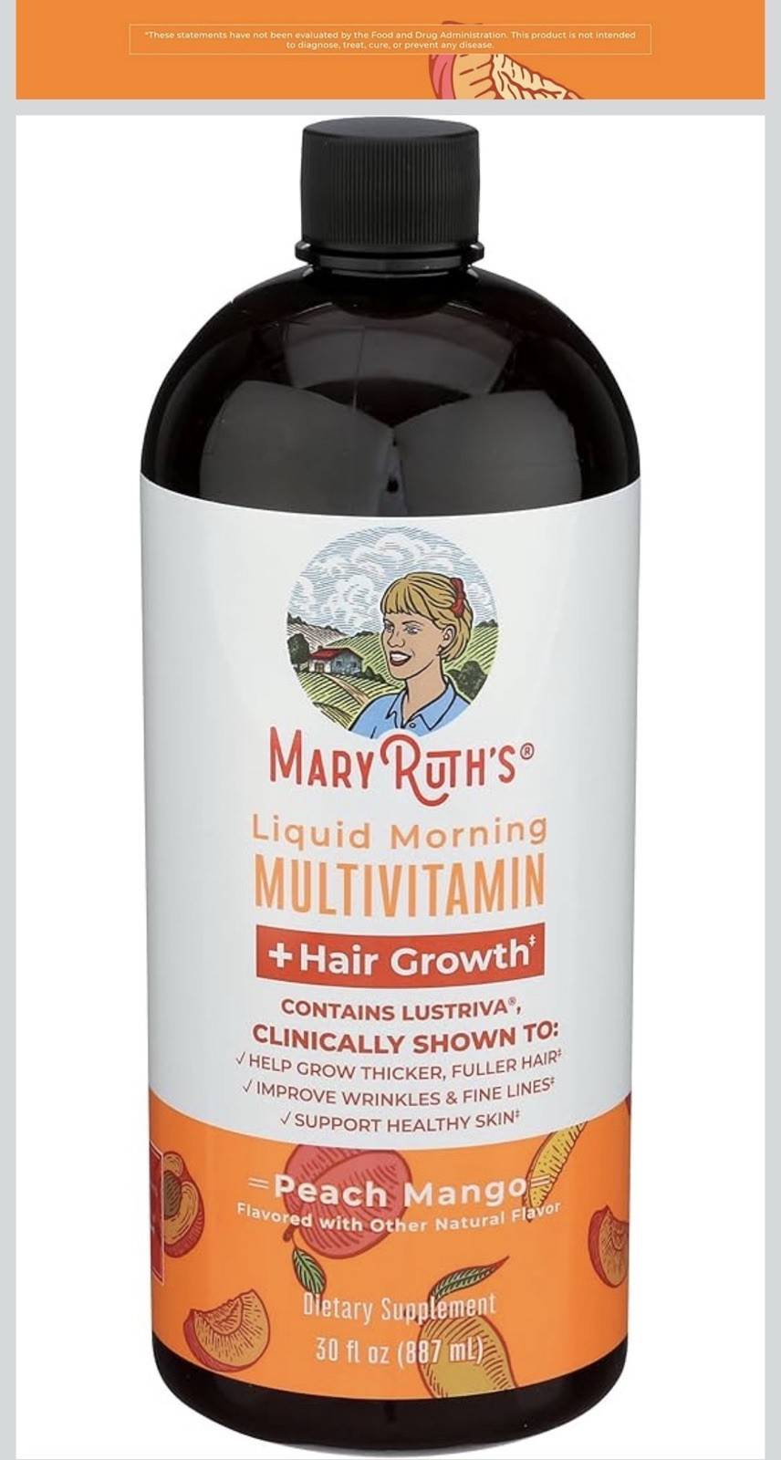 MaryRuth’s Liquid Morning Multivitamin + Hair Growth Sugar Free 30 fl oz
