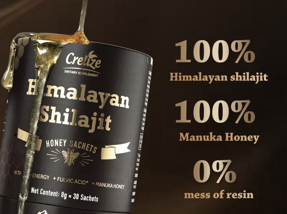 Crelize Himalayan Shilajit Manuka Honey Sachets 8g x 30 Pack On-the-Go Energy