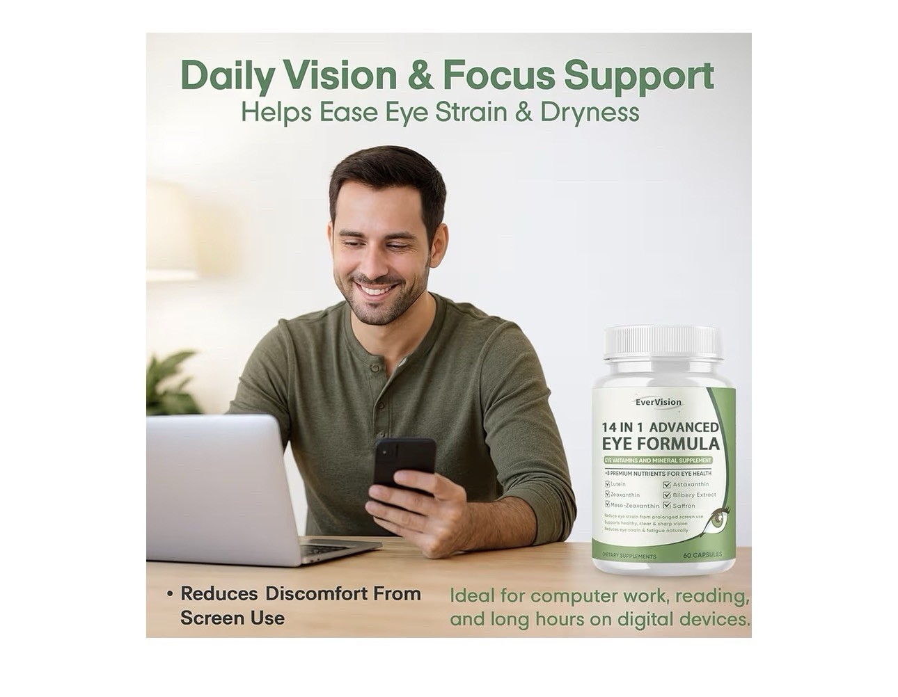 EverVision 14-in-1 Advanced Eye Formula Capsules 60 EXP 12/2027