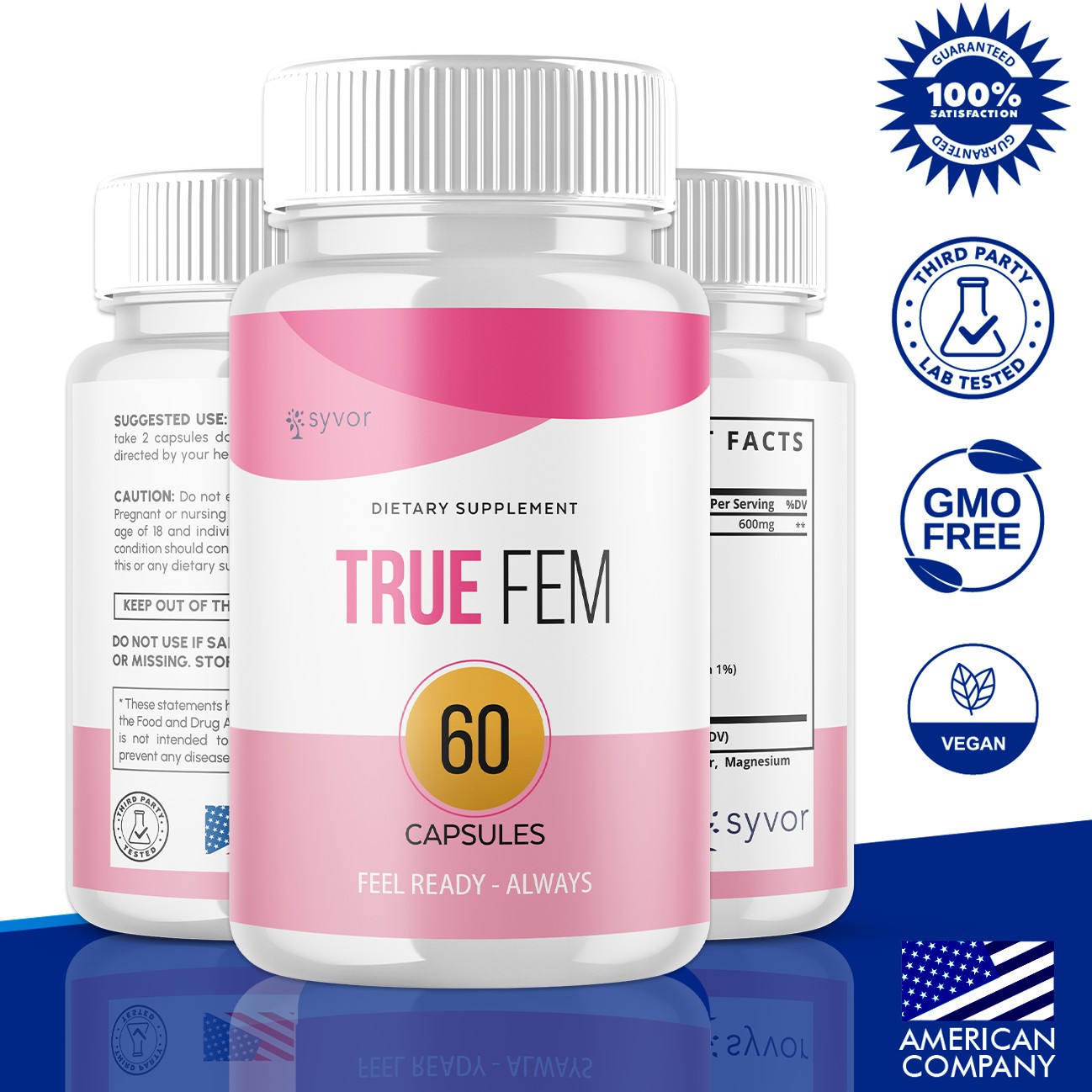 (1 Pack) True Fem for Women Advanced Wellness Support Supplement 60 Capsules